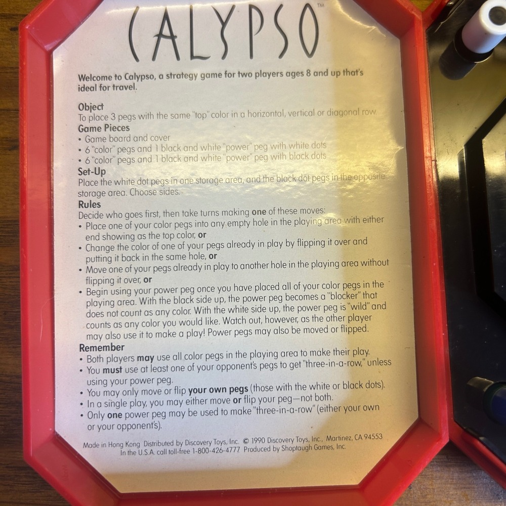CALYPSO Discovery Toys Strategy Game 1990 Vtg Travel Car original box kidcore - Picture 4 of 7